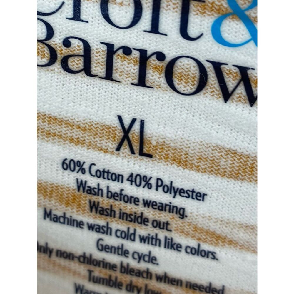 3For$20 croft & barrow White and Mustard Striped TeeNWT size XL - Picture 2 of 4